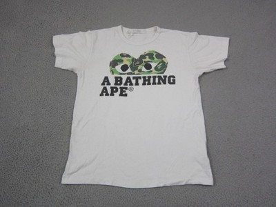 Comme Des Garcons Play x A Bathing Ape BAPE Shirt Mens Large White Heart Eyes