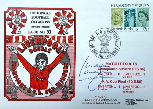 Mark Lawrenson, Liverpool FC Guaranteed Hand Signed 1986 FDC -  First Day Cover