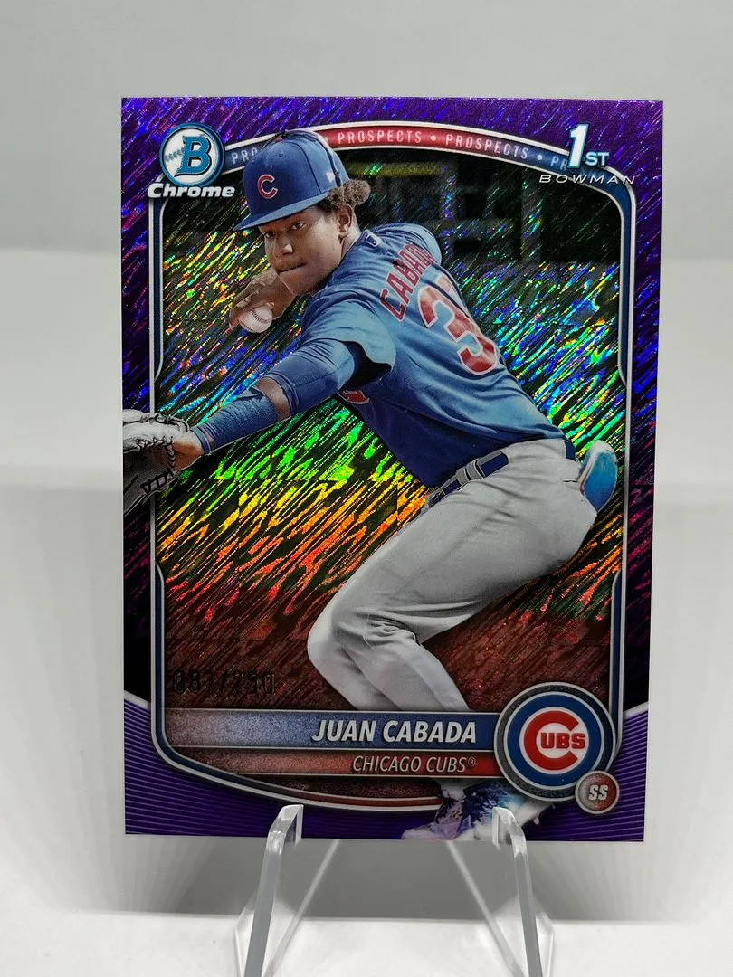 Juan Cabada 2025 Bowman Chrome Purple Shimmer /250 #BCP-207 Cubs