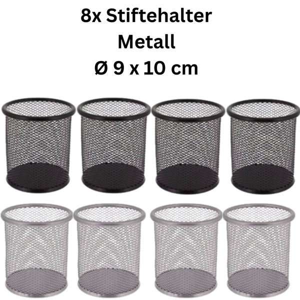 Stiftehalter 8 StüCk Schreibtisch Organizer Stifte Halter Metall Stiftebecher-image