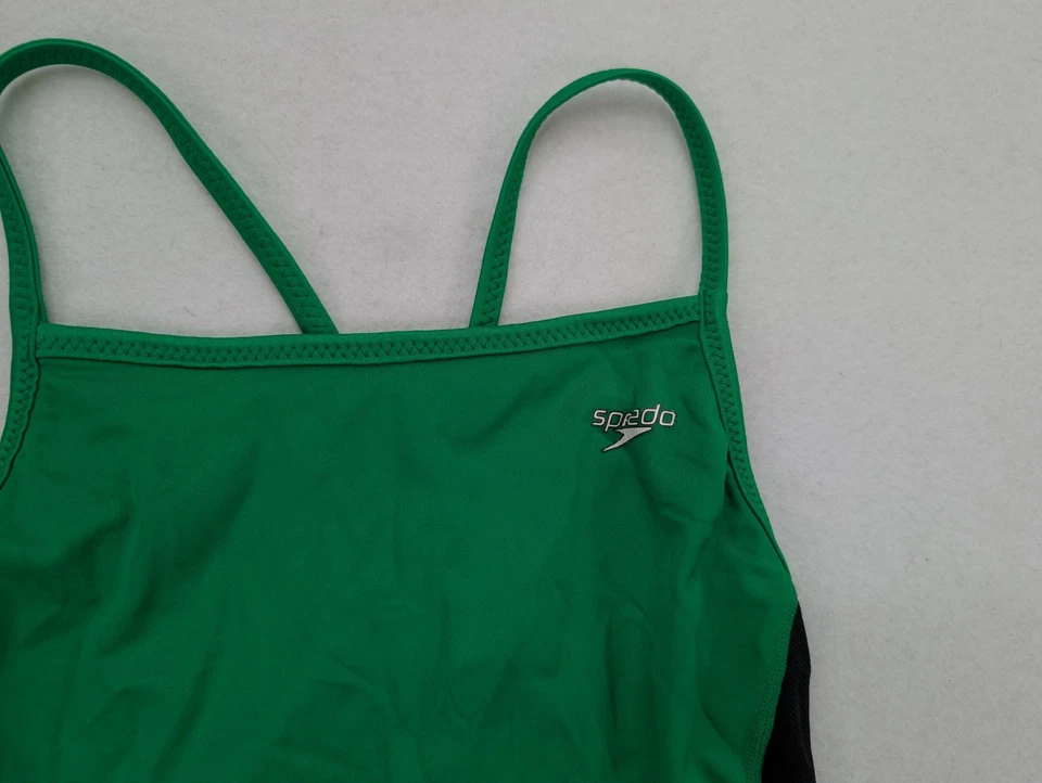 Traje de baño Speedo para mujer talla 12 una pieza verde negro Foto 4 de 4