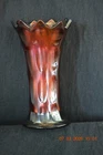 Fenton carnival glass Long Thumbprint  vase-----lavender
