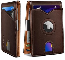 miyozi Airtag Wallet for Men,with Money Clip 11 one size, Burnt Umber007
