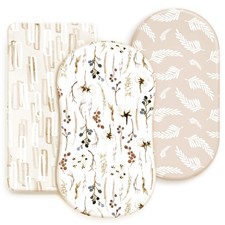 Stretchy Ultra Soft Fitted Bassinet Sheet Set 3 Pack, Universal Fit for Bassi...