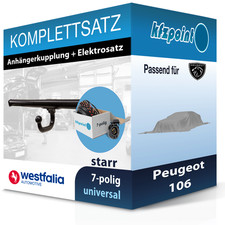 WESTFALIA Anhängekupplung starr und TOWTEC E-Satz 7polig für Peugeot 106 91- AHK