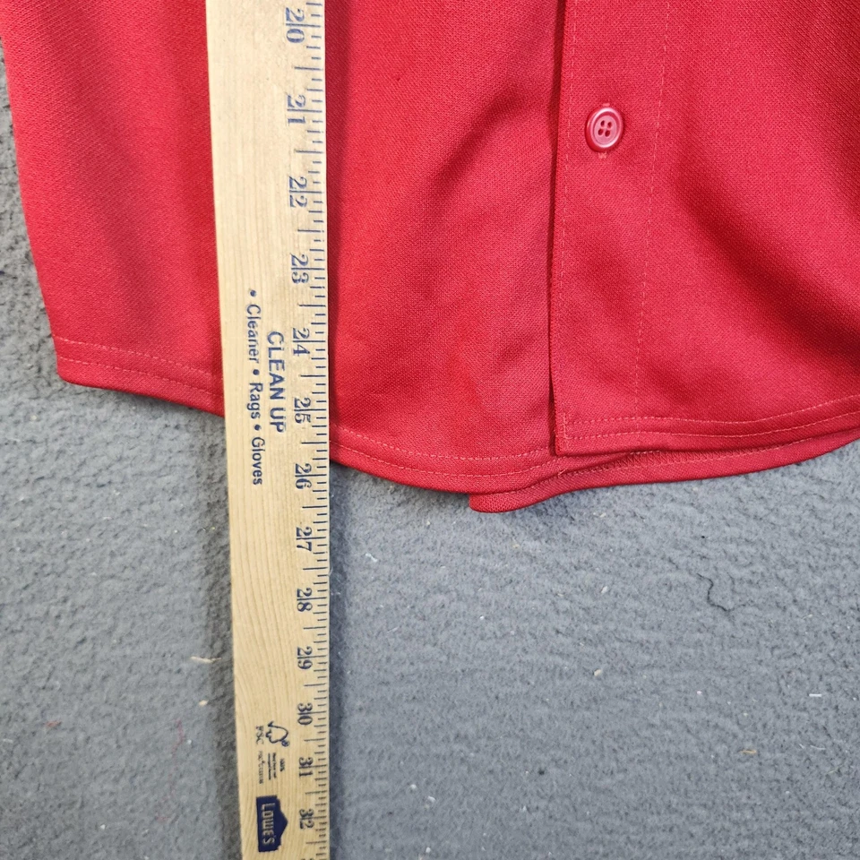 Camiseta deportiva juvenil grande roja de béisbol MLB de Los Angeles Angels Mike Trout 27 majestuosa Foto 3 de 4