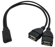 USB C Splitter Charge Cable,1 Feet USB Type C Female to 2 Dual USB Female Y S...