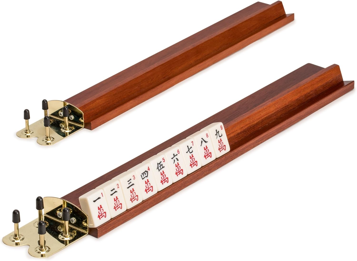 Wooden Mahjong Racks, 18 Inches - Set of 4 Mahogany Color Racks ...