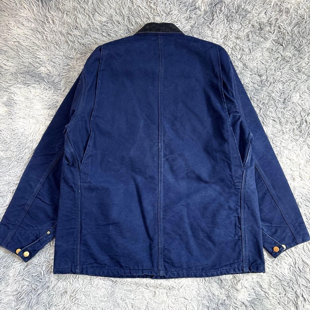80S Usa Carhartt Carhartt Chore Coat Star Tag Navy No.ch1061 image 8