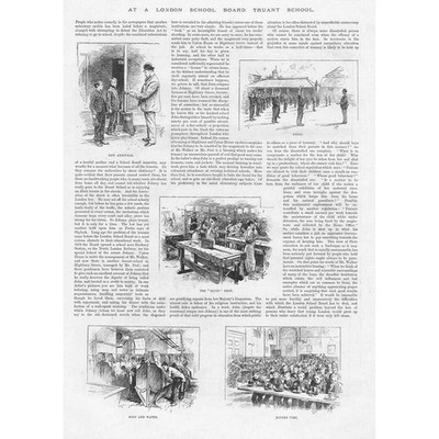 LONDON A School Board Truant School - antiker Druck 1893