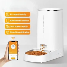 Automatic Cat Feeder Pet Smart Cat Food Dispenser WiFi Button Auto Feeder Cats 