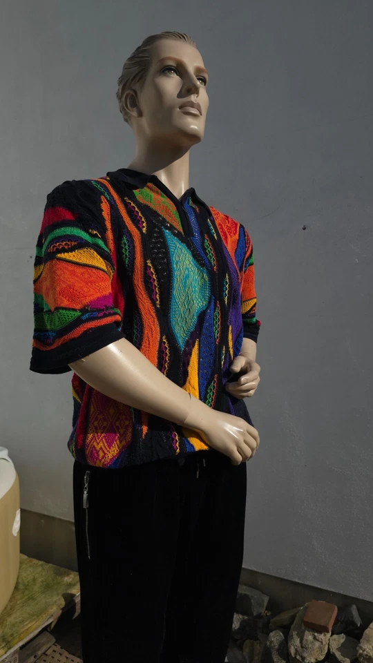 Coogi Australia Kurzarm-Pullover Sweater, Gr: XL/54, Polo Style, 3 D, Megabunt - Bild 4 von 4