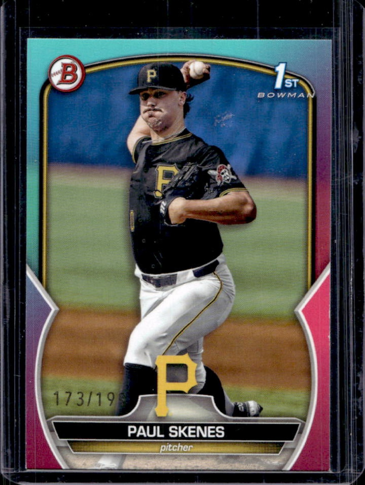 2023 Bowman Draft Paul Skenes Aqua/Pink Gradient 1st #173/199 Pirates