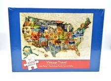 Current Vintage Travel USA Map 1000 Piece Jigsaw Puzzle 30x20 New Sealed