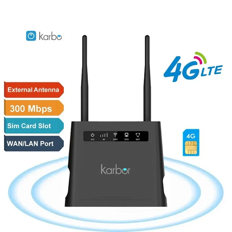 Karbor 4G CPE WiFi Router Modem  Sim Card Slot 4G Router Wifi Wireless for Home - Image 2 of 4