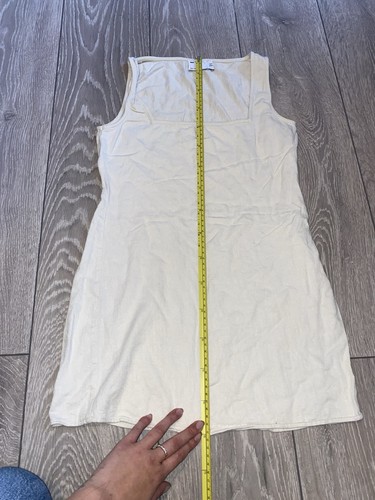 Asos mini dress / tunic linen cream off white a line square neck dress size 6 - Picture 5 of 6