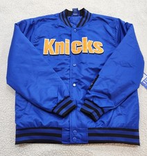 New York Knicks NBA Men's Ultra Starter Satin Bomber Varsity Jacket Sz Small