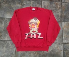Vintage 90s Looney Tunes Men's Medium Taz Tazmanian Devil Crewneck Sweatshirt