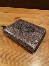 Nueva Cartera Auténtica Coach Keith Haring Pequeña con Cremallera Alrededor
