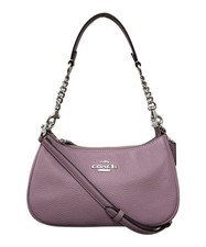Coach Teri Purple Leather 2Way Shoulder Bag CV934 Women Auth for