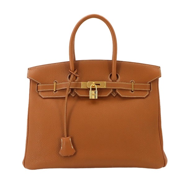 HERMES Birkin 35 Togo Gold Hand Bag Brown 90337781