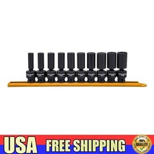 3/8 Inch Drive 6 Pt Deep Universal Impact Socket Set Metric 10-Piece Kit