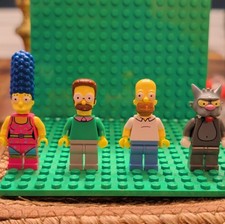LEGO Minifigures The Simpsons Marge Simpson, Ned Flanders, Homer, Itchy Lot of 4