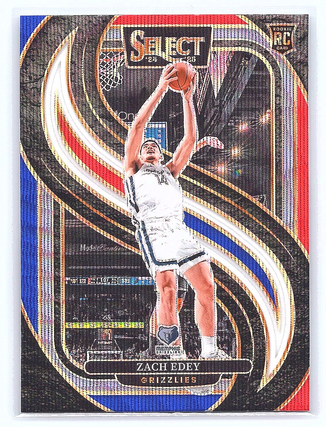 2024-25 Panini Select - Premier Level Zach Edey #192 Tri-Color Prizm (RC)