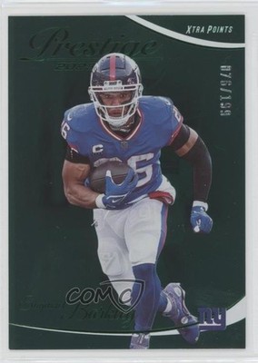 2023 Panini Prestige Xtra Points Green 76/199 Saquon Barkley #222 02v3