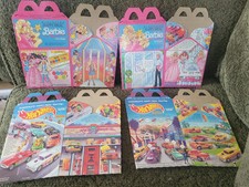 Vintage 1991 McDonald's Barbie/Hot Wheel Happy Meal Boxes Complete Set Of 4 MINT