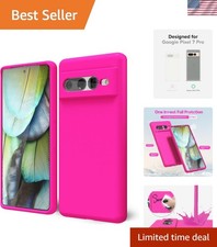 Fuchsia Hot Pink Rubber TPU Case for Pixel 7 Pro - Built-in Screen Protector