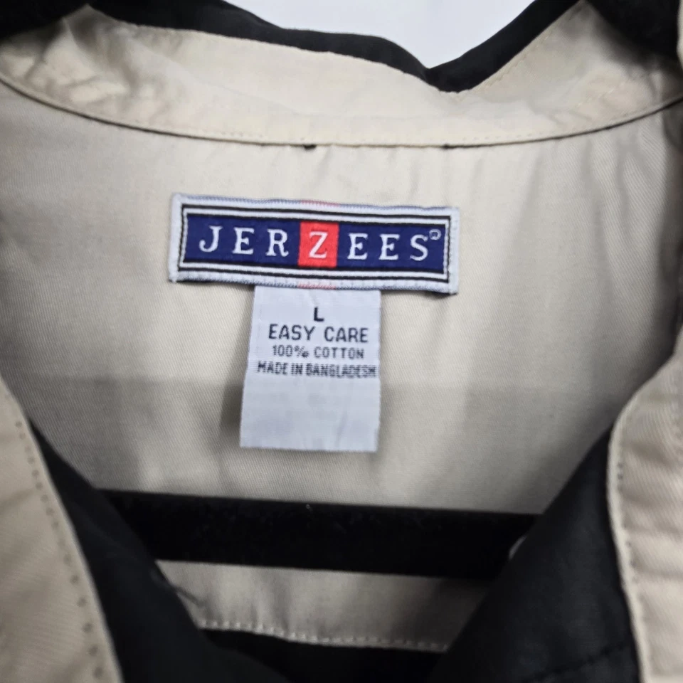 Vintage Jerzees Marines Button Down Shirt Mens LG Black Short Sleeve Embroidery  - Image 4 of 4