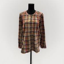 Anthropologie Pilcro Plaid Long Sleeve Top Size XL Buttons Plus Casual Boho