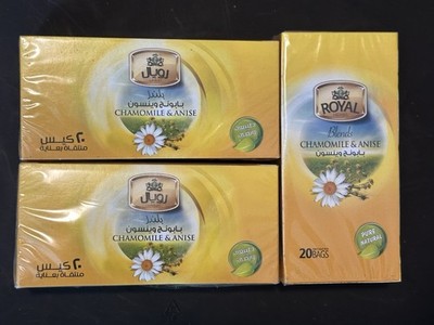 Royal Blends Chamomile Anise Tea 100% Natural 3 Pack شاي بابونج و ينسون
