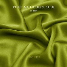 Chartreuse 100 Pure Mulberry Silk Fabric by the Yard 44" width 19 mm 6A Grade