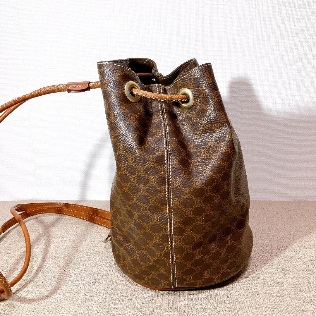 CELINE Backpack Macadam Pattern Drawstring Bag Br… - image 3
