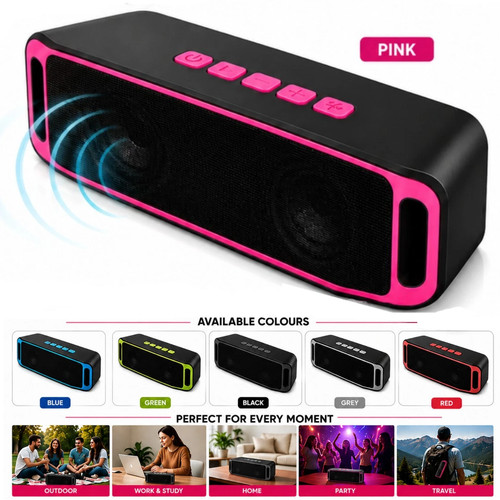 New Portable Wireless Bluetooth Speaker Stereo High Bass Loud USB FM Stereo UK