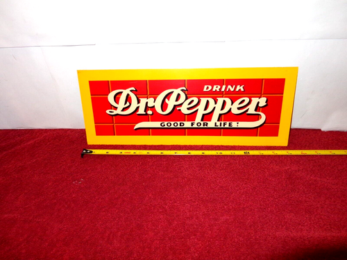 VINTAGE ANTIQUE ORIGINAL DRINK DR PEPPER BRICKS 15" METAL SODA POP GAS OIL SIGN! - Picture 3 of 6