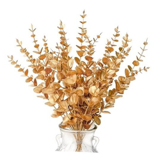 24 Pcs Eucalyptus Stems Artificial Eucalyptus Leaves Decor Eucalyptus Gold