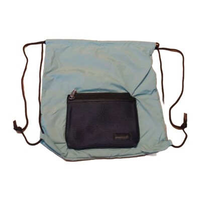 Caraa Drawstring Cinch Bag Backpack Green Packable Travel Pouch Zipper 