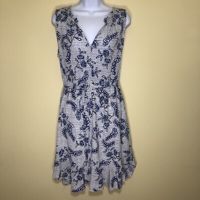 Sussan Dress 10 Pullover Ruffle Floral Viscose Belted Lined Lightweight Flowy