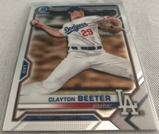 2021 Bowman Chrome Baseball Prospects Clayton Beeter Los Angeles Dodgers #BCP-16