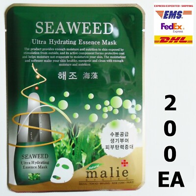 200pcs MALIE SEAWEED Face Mask Packs Sheet 25g Firming Moisturizing EXPRESS SHIP