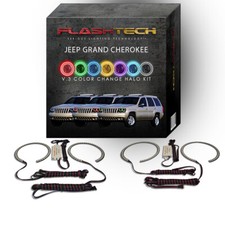 Rgb Multi Color Changing Led Halo Kit For 99-04 Jeep Grand Cherokee Headlights