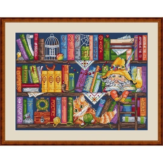Bookshelf Cross Stitch Kit ~ Merejka