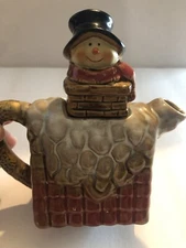 VTG Christmas Snowman Teapot Collectible Shelf Display 11825GW1.25D