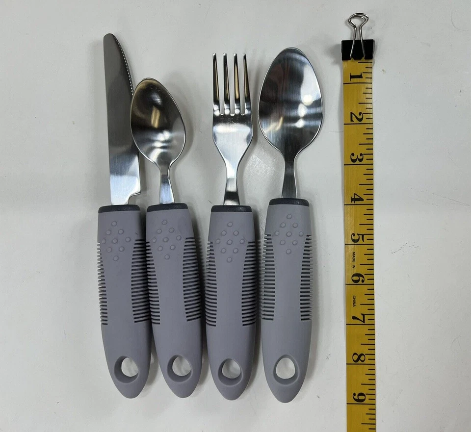 Cubiertos para artritis adaptables con peso grueso fácil agarre manos temblorosas Parkinsons Foto 4 de 4