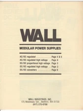 WALL INDUSTRIES, INC. Catalog: Modular Power Supplies AC/DC ~ Regulated ++