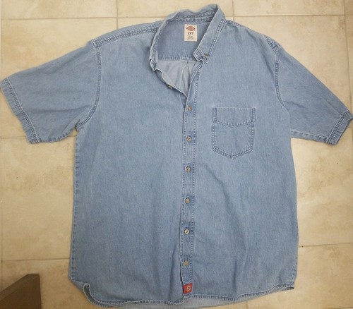 Dickies Mens Blue Denim ShortSleeve 