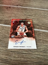 2024-2025 Panini NBA Hoops Enrique Freeman RC AUTO #HSR-FRE Hot Signtures Green